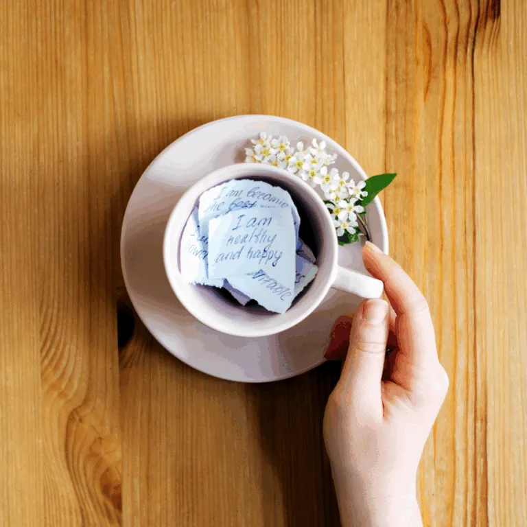 Cup Holding Positive Thoughts