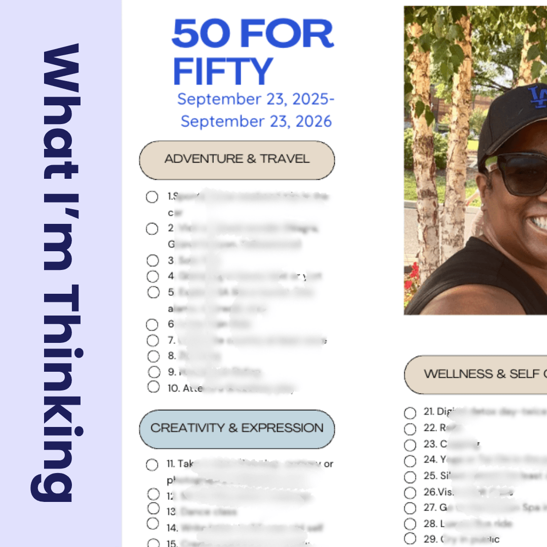 50 for fifty  checklist blurred